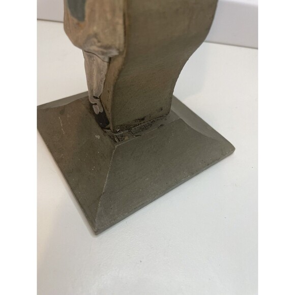 Antique Wooden Candlestick Holder Girl Carrying A Toy Cracks - Picture 6 of 10